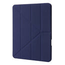 Deformation Transparent Acrylic Leather Tablet Case For iPad Pro 12.9 2021 / 2020 / 2018(Dark Blue)