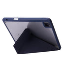 Deformation Transparent Acrylic Leather Tablet Case For iPad Pro 12.9 2021 / 2020 / 2018(Dark Blue)