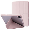 Deformation Transparent Acrylic Leather Tablet Case For iPad Pro 12.9 2021 / 2020 / 2018(Pink)