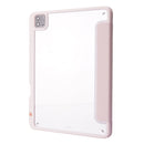 Deformation Transparent Acrylic Leather Tablet Case For iPad Pro 12.9 2021 / 2020 / 2018(Pink)