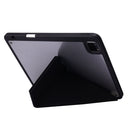 Deformation Transparent Acrylic Leather Tablet Case For iPad Pro 12.9 2021 / 2020 / 2018(Black)