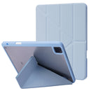 Deformation Transparent Acrylic Leather Tablet Case For iPad Pro 12.9 2021 / 2020 / 2018(Light Blue)