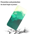 For Motorola Moto G52 Watercolor Pattern Horizontal Flip Leather Phone Case(Cyan Green)