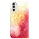 For Motorola Moto G52 Watercolor Pattern Horizontal Flip Leather Phone Case(Spring Cherry)