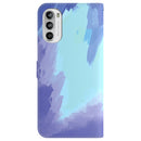 For Motorola Moto G52 Watercolor Pattern Horizontal Flip Leather Phone Case(Winter Snow)