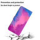 For Motorola Moto G52 Watercolor Pattern Horizontal Flip Leather Phone Case(Purple Red)