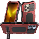 For iPhone 13 Pro Metal + Silicone Sliding Camshield Holder Phone Case (Red)