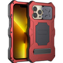 For iPhone 13 Pro Metal + Silicone Sliding Camshield Holder Phone Case (Red)