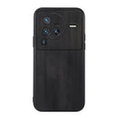 For Vivo X80 Pro Yellow Cow Texture PU Phone Case(Black)