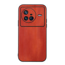 For Vivo X80 Yellow Cow Texture PU Phone Case(Brown)