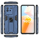 For vivo iQOO Neo6 5G China Supersonic PC + TPU Shock-proof Protective Phone Case with Holder(Blue)