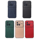 For Vivo X80 Wood Texture PU Phone Case(Gold)