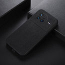 For Vivo X80 Wood Texture PU Phone Case(Black)