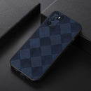 For OPPO A16 Weave Plaid PU Phone Case(Blue)