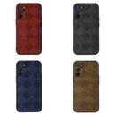 For OPPO A16 Weave Plaid PU Phone Case(Blue)