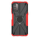 For Nokia G21 Armor Bear Shockproof PC + TPU Phone Case with Ring(Red)