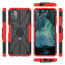 For Nokia G21 Armor Bear Shockproof PC + TPU Phone Case with Ring(Red)