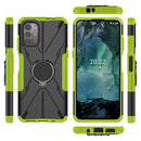 For Nokia G21 Armor Bear Shockproof PC + TPU Phone Case with Ring(Green)