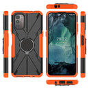 For Nokia G21 Armor Bear Shockproof PC + TPU Phone Case with Ring(Orange)