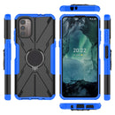 For Nokia G21 Armor Bear Shockproof PC + TPU Phone Case with Ring(Blue)