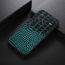 For Vivo X80 Pro Crocodile Top Layer Cowhide Leather Phone Case(Cyan Blue)