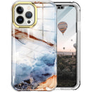 For iPhone 13 Pro Max 360 Full Body Painted Phone Case (Marble L07)