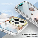 For iPhone 13 Pro Max 360 Full Body Painted Phone Case (Marble L07)