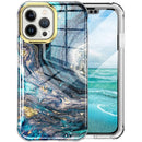 For iPhone 13 Pro Max 360 Full Body Painted Phone Case (Marble L09)