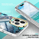 For iPhone 13 Pro Max 360 Full Body Painted Phone Case (Marble L09)
