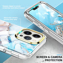 For iPhone 13 Pro Max 360 Full Body Painted Phone Case (Marble L11)