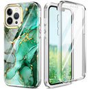 For iPhone 13 Pro Max 360 Full Body Painted Phone Case (Marble L12)
