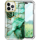 For iPhone 13 Pro Max 360 Full Body Painted Phone Case (Marble L12)