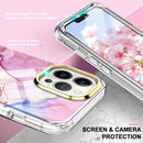 For iPhone 13 Pro Max 360 Full Body Painted Phone Case (Marble L13)