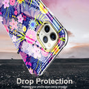 For iPhone 13 360 Full Body Painted Phone Case For iPhone 11 Pro Max(Flowers L08)