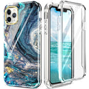 For iPhone 13 360 Full Body Painted Phone Case For iPhone 11 Pro Max(Marble L09)