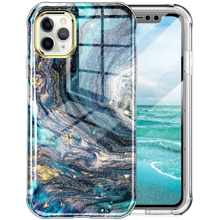 For iPhone 13 360 Full Body Painted Phone Case For iPhone 11 Pro Max(Marble L09)