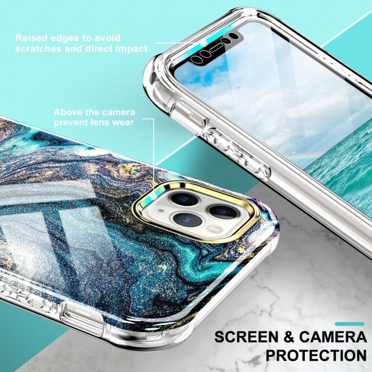 For iPhone 13 360 Full Body Painted Phone Case For iPhone 11 Pro Max(Marble L09)