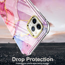 For iPhone 13 360 Full Body Painted Phone Case For iPhone 11 Pro Max(Marble L13)