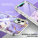 For iPhone 13 360 Full Body Painted Phone Case For iPhone 11 Pro Max(Marble L14)