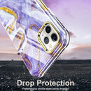 For iPhone 13 360 Full Body Painted Phone Case For iPhone 11 Pro Max(Marble L14)