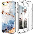 For iPhone SE 2022 / SE 2020 / 8 / 7 360 Full Body Painted Phone Case(Marble L07)