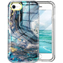 For iPhone SE 2022 / SE 2020 / 8 / 7 360 Full Body Painted Phone Case(Marble L09)
