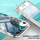 For iPhone SE 2022 / SE 2020 / 8 / 7 360 Full Body Painted Phone Case(Marble L09)