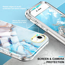 For iPhone SE 2022 / SE 2020 / 8 / 7 360 Full Body Painted Phone Case(Marble L11)