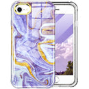 For iPhone SE 2022 / SE 2020 / 8 / 7 360 Full Body Painted Phone Case(Marble L14)