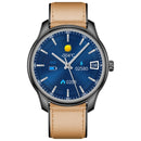 W9 1.3 inch Screen Leather Watch Band Smart Health Watch, Support Heart Rate Monitoring, Blood Pressure, Sleep Monitoring(Black+Light Coffee)