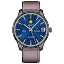 W9 1.3 inch Screen Leather Watch Band Smart Health Watch, Support Heart Rate Monitoring, Blood Pressure, Sleep Monitoring(Black+Dark Coffee)