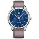 W9 1.3 inch Screen Leather Watch Band Smart Health Watch, Support Heart Rate Monitoring, Blood Pressure, Sleep Monitoring(Silver+Dark Coffee)