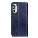 For Motorola Moto G52 4G / G82 5G / G71S Magnetic Crazy Horse Texture Flip Leather Phone Case(Blue)