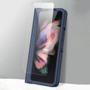 For Samsung Galaxy Z Fold3 5G Pen Slot Oil-sprayed PC+Tempered Film Phone Case(Blue)